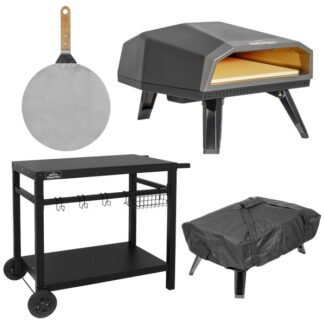 Sealey Dellonda Gas Pizza Oven with Water- Resistant Cover/Carry Bag, 12IN Pizza Peel & Plancha Trolley (5056514615655) DG262