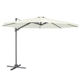 Sealey Dellonda Cantilever Parasol with 360° Rotation, Tilt & Cover 3m - Cream (5056514615990) DG268
