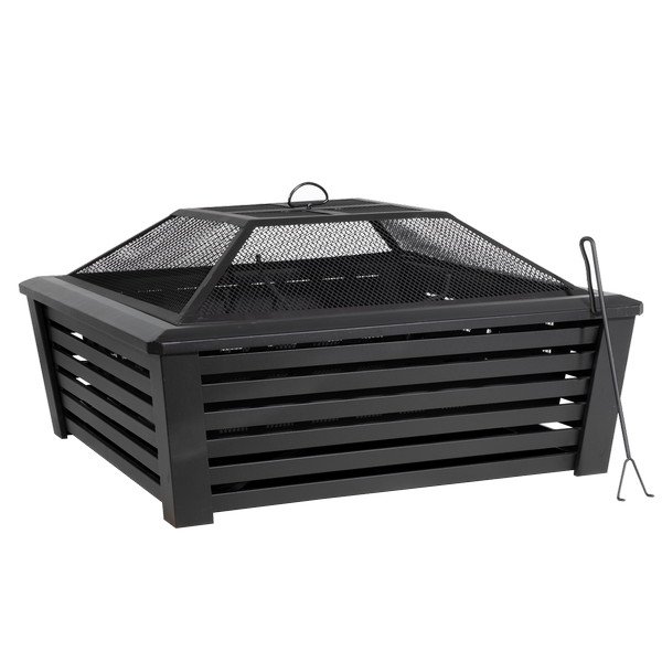 Sealey Dellonda 89cm Square Outdoor Fire Pit, Black (5054511943979) DG43
