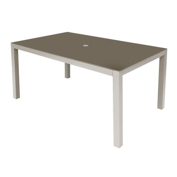 Sealey Dellonda Fusion Aluminium Garden Dining Table with Tempered Glass & Parasol Hole - Light Grey (5054511953916) DG51