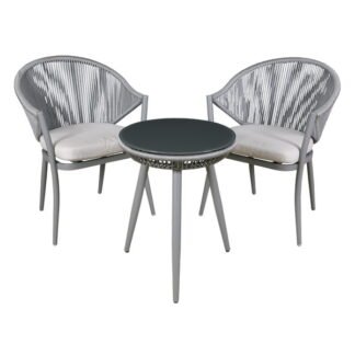 Sealey Dellonda Echo Aluminium Balcony Set with Tempered Glass Tabletop 3pc (5054511953701) DG58