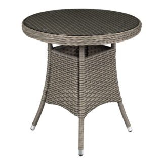Sealey Dellonda Chester Rattan Wicker Round Outdoor Table with Tempered Glass Top (5054511969207) DG65