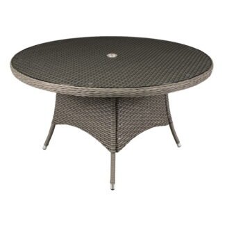 Sealey Dellonda Chester Rattan Wicker Round Outdoor Dining Table with Tempered Glass Top (5054511969108) DG67