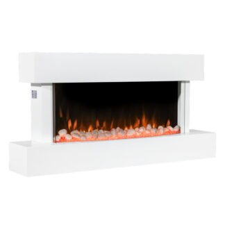 Sealey Baridi Wall Mounting Electric Fireplace with LED Flame Effect 46 - White (5054630475580) DH113