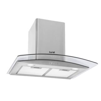 Sealey Baridi Curved Glass Cooker Hood with Carbon Filters & LED Lights 60cm - Stainless Steel (5056514607933) DH128
