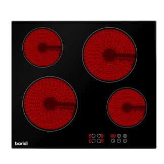 Sealey Baridi Integrated Ceramic Hob with 4 Cooking Zones 60cm - Black Glass (5056514608220) DH131