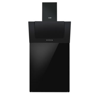 Sealey Baridi Angled Chimney Cooker Hood with Carbon Filters, LED Lamp & Splashback - Black Glass (5056514604901) DH210