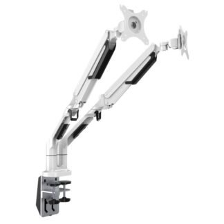 Sealey Dellonda Adjustable Double Monitor Arm with 360° Rotation - White (5054511816792) DH27