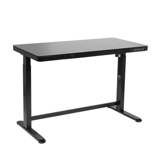 Sealey Dellonda Single Motor Ultra- Quiet Electric Desk with Control Panel, USB Port & Drawer - Black Desktop (5054511957822) DH53