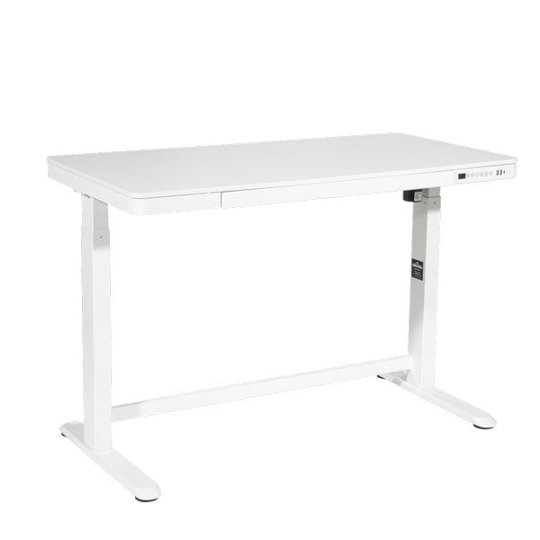 Sealey Dellonda Single Motor Ultra- Quiet Electric Desk with Control Panel, USB Port & Drawer - White Desktop (5054511957785) DH54
