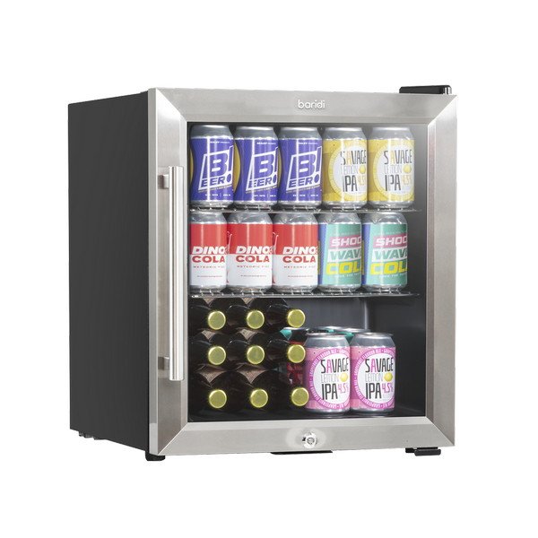 Sealey Baridi Mini Tabletop Beer & Drinks Fridge 50L Capacity - Stainless Steel (5054630048210) DH75
