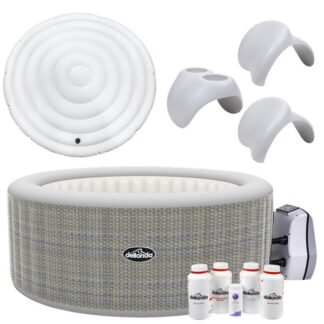 Sealey Dellonda 2- 4 Person Inflatable Hot Tub/Spa with Smart Pump & Starter Kit - Rattan Effect (5056514604215) DL100
