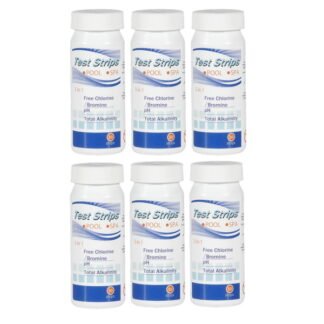 Sealey Dellonda 3- in- 1 Chlorine, PH & Alkalinity Test Strips x50 Strips - Pack of 6 (5056514604444) DL108