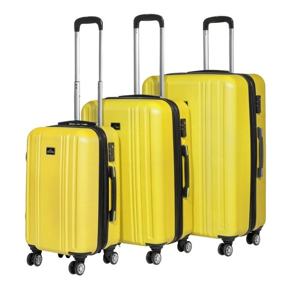 Sealey Dellonda Lightweight ABS Luggage Set with TSA Lock - Yellow (5056514612050) DL124