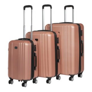 Sealey Dellonda Lightweight ABS Luggage Set with TSA Lock - Rose Gold (5056514612067) DL125