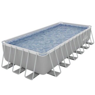 Sealey Dellonda Deluxe Steel Frame Rectangular Swimming Pool with Step Ladder & Filter Pump 25ft (5056514619011) DL151