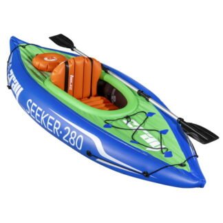 Sealey Dellonda Inflatable One- Person Kayak/Canoe Set with Pump, Carry Bag & Aluminium Oar - Blue/Green (5056514619394) DL154