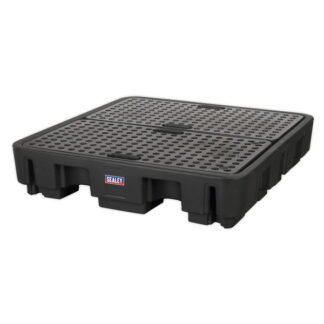 Sealey 4 Drum Polyethylene Barrel Bund/Spill Pallet 1380 x 1290 x 280mm (5051747513150) DRP18
