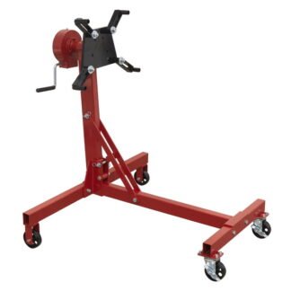 Sealey Folding 360ยบ Rotating Engine Stand with Geared Handle Drive 450kg Capacity (5054511950571) ES480D