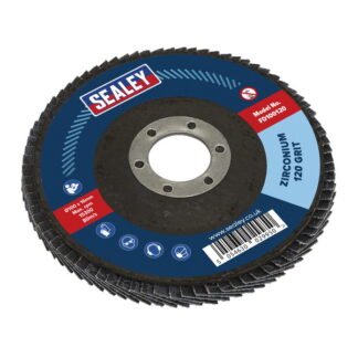 Sealey 100mm Zirconium Flap Disc 120Grit 16mm Bore (5054630029950) FD100120