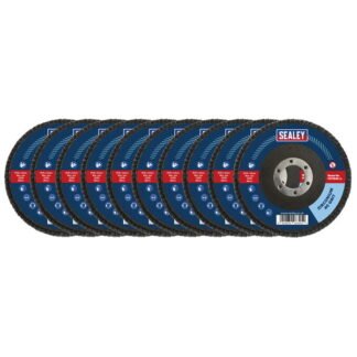 Sealey 115mm Zirconium Flap Discs 40Grit 22mm Bore - Pack of 10 (5054630200441) FD1154010