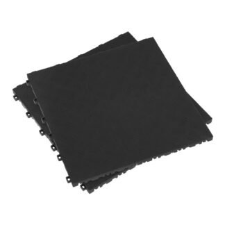 Sealey Polypropylene Floor Tile 400 x 400mm, Black Treadplate - Pack of 9 (5054511686630) FT3B