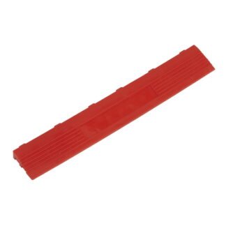 Sealey Polypropylene Floor Tile Edge 400 x 60mm, Red Female - Pack of 6 (5054511686098) FT3ERF