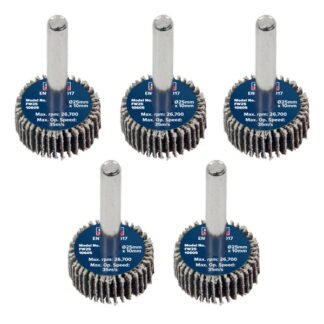 Sealey 25 x 10mm Abrasive Flap Wheel with 6mm Shaft 60Grit - Pack of 5 (5054630100987) FW2510605