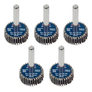 Sealey 25 x 10mm Abrasive Flap Wheel with 6mm Shaft 80Grit - Pack of 5 (5054630101113) FW2510805