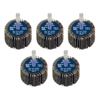 Sealey 40 x 30mm Abrasive Flap Wheel with 6mm Shaft 80Grit - Pack of 5 (5054630100970) FW4030805