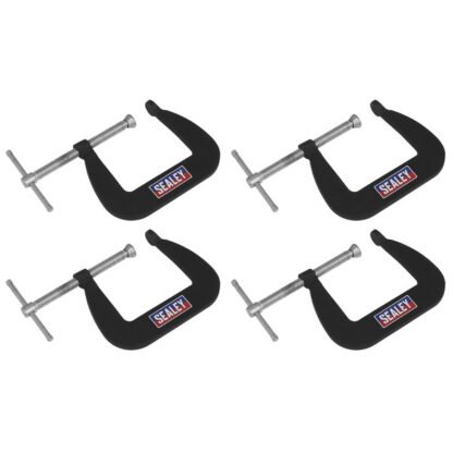 Sealey Junior C- Clamp Set 64 x 64mm 4pc (5054630317651) GCC01