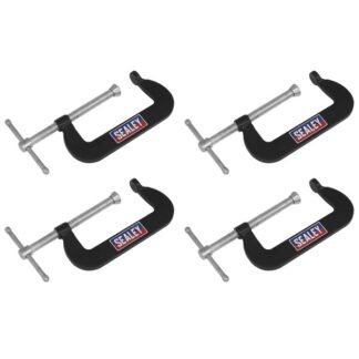 Sealey Junior C- Clamp Set 76 x 35mm 4pc (5054630317668) GCC02