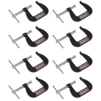 Sealey Junior C- Clamp Set 38 x 38mm 8pc (5054630317750) GCC03