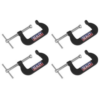 Sealey Junior C- Clamp Set 51 x 32mm 4pc (5054630320040) GCC06