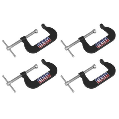 Sealey Junior C- Clamp Set 51 x 32mm 4pc (5054630320040) GCC06