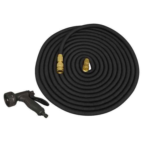 Sealey Ø17mm Expandable Garden Hose Black 15m Premium (5054630244599) GH15E