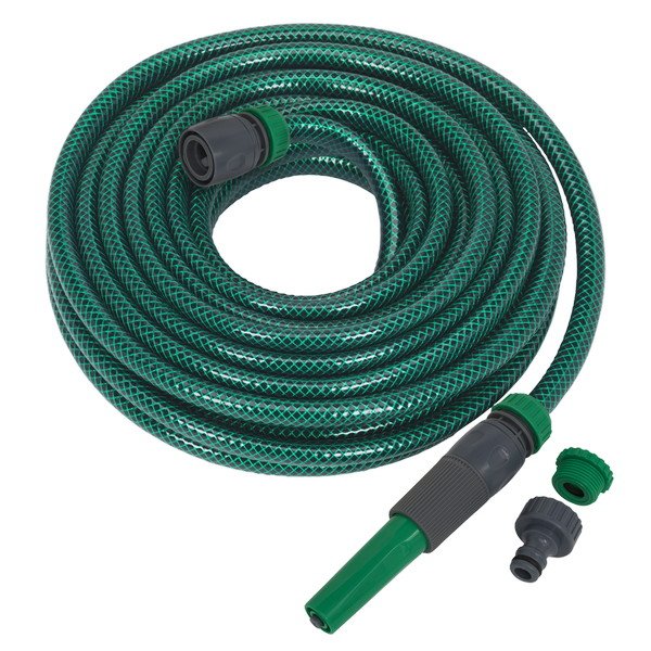 Sealey Water Hose 15m with Fittings (5024209242899) GH15R/12