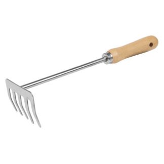 Sealey Premier Garden Hand Rake with Short Ash Handle & Stainless Steel Tines (5054630569333) GTWH020