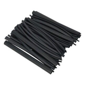 Sealey Adhesive Lined Heat Shrink Tubing Assortment 200mm 72pc - Black (5054511062878) HSTAL72B