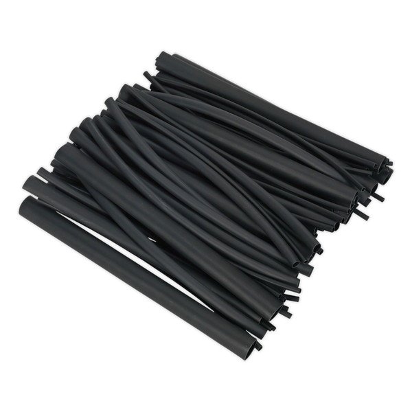 Sealey Adhesive Lined Heat Shrink Tubing Assortment 200mm 72pc - Black (5054511062878) HSTAL72B