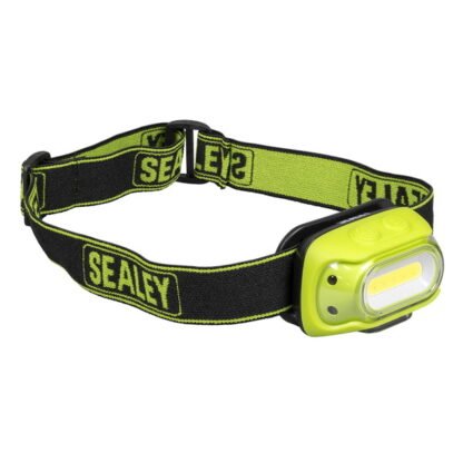 Sealey Rechargeable Head Torch with Auto- Sensor 8W COB LED - Green (5054630464577) HT08RG