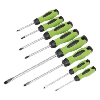 Sealey Premier Screwdriver Set 8pc - Hi- Vis Green (5051747969391) HV001