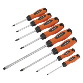 Sealey Premier Screwdriver Set 8pc - Hi- Vis Orange (5054511078664) HV003