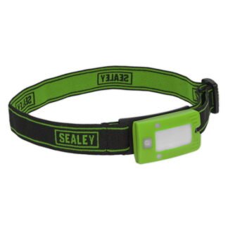 Sealey Rechargeable Head Torch with Auto- Sensor 2W COB LED - Green (5054511556070) LED360HTG