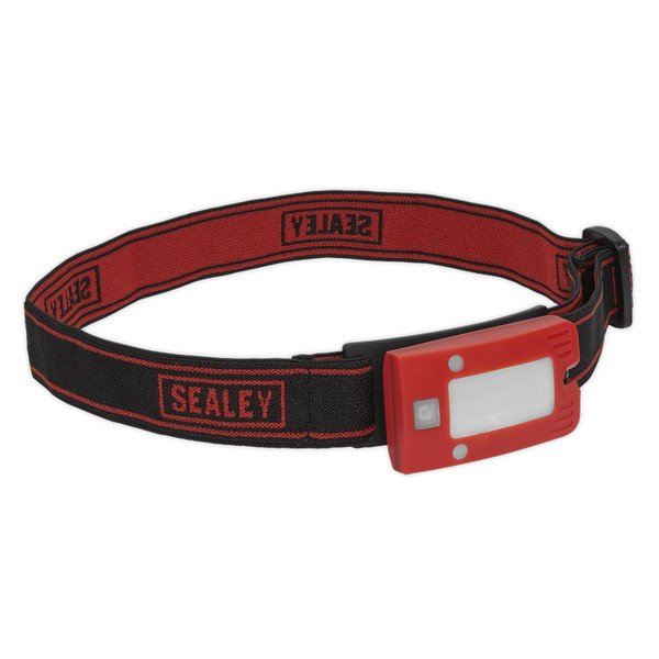 Sealey Rechargeable Head Torch with Auto- Sensor 2W COB LED - Red (5054511556155) LED360HTR