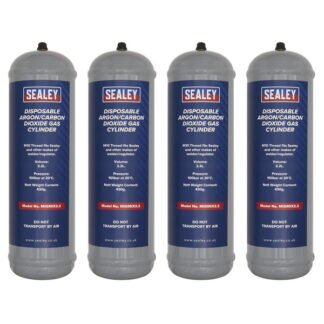 Sealey Disposable Argon/Carbon Dioxide Gas Cylinder 430g, 2.2L - Pack of 4 (5054630253355) MIGMIX2.24