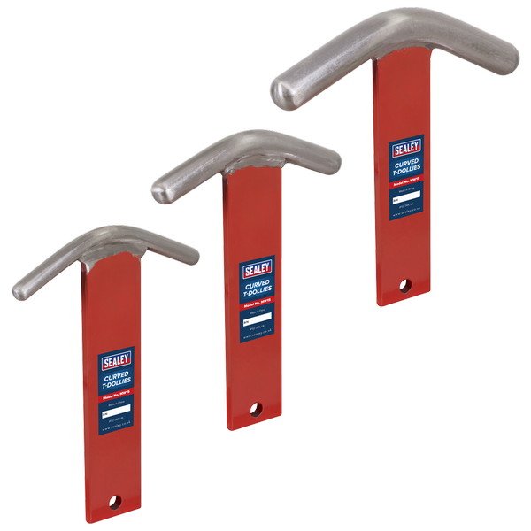 Sealey Curved T- Dollies for Sheet Metal Forming (5054630472244) MW15
