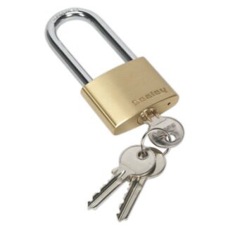 Sealey Brass Body Padlock Long Shackle 50mm (5051747767898) PL102L