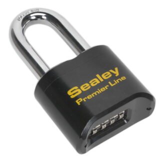 Sealey Premierâ„¢ Steel Body Combination Padlock Long Shackle 62mm (5051747766853) PL603L