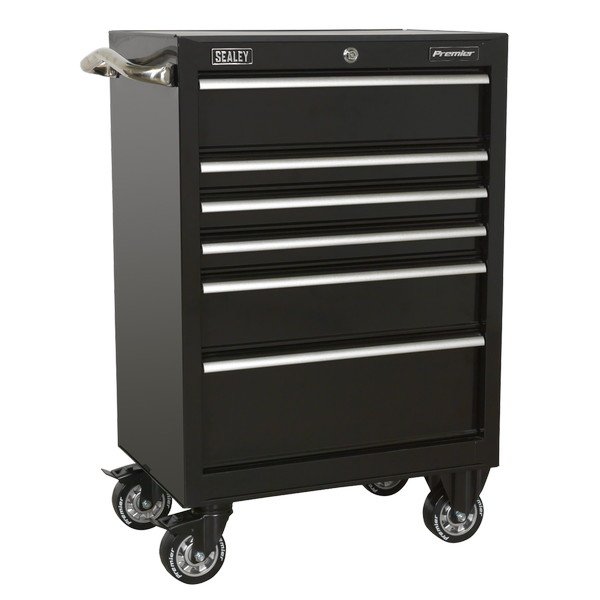 Sealey Premier™ Heavy- Duty Rollcab 6 Drawer 675mm - Black (5051747959286) PTB67506